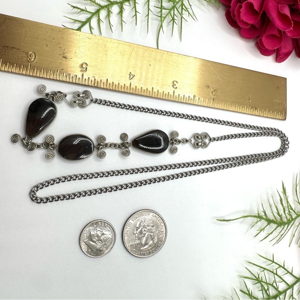 VINTAGE⚜️SMOKY QUARTZ Ornate Detailed Necklace - Picture 6 of 6